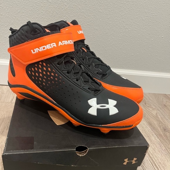 Under Armour UA Renegade 4D Football Cleats Mens Black Orange  Size 16
